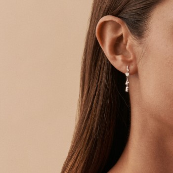 BOUCLES D OREILLES PENDANTE WITH LOVE - ARGENTÉ