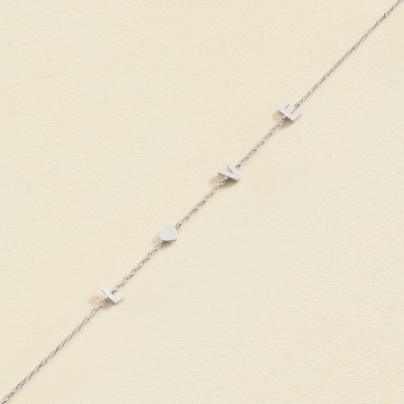 BRACELET SOUPLE WITH LOVE - ARGENTÉ