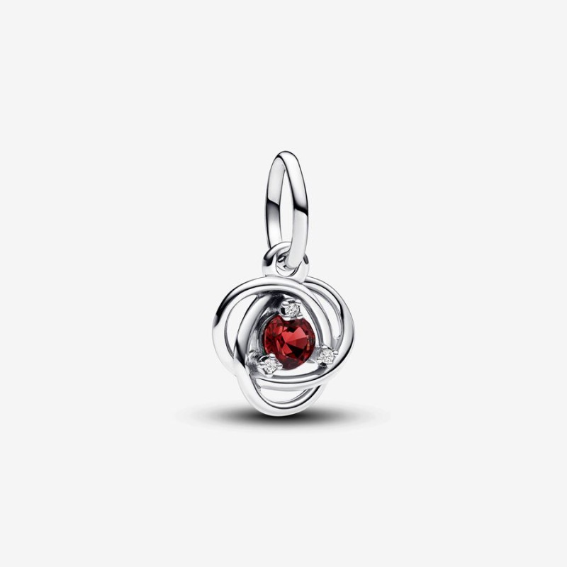 CHARM PENDANT CERCLE ÉTERNITÉ ROUGE PROFOND