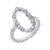 SAUNIER  BAGUE GALET 925 T052 OXYDE DE ZIRCONIUM BLANC