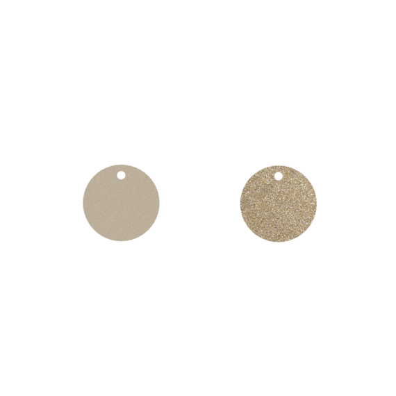 CUIR POUR COLLIER ASTRALE CRÈME/PAILLETTES DORÉES D20 MM