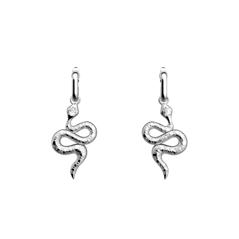 BOUCLES D OREILLES SERPENT FINITION ARGENTÉE PM
