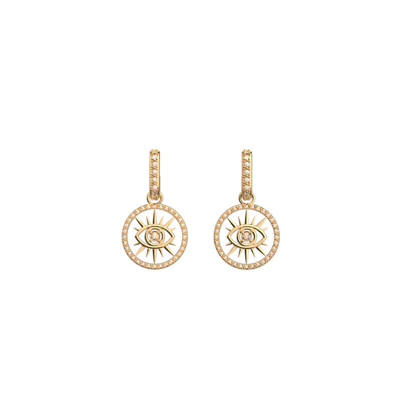 BOUCLES D OREILLES OEIL FINITION DORÉE D16 MM