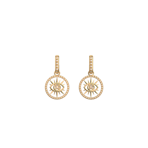 BOUCLES D OREILLES OEIL FINITION DORÉE D16 MM
