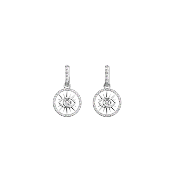 BOUCLES D OREILLES OEIL FINITION ARGENTÉE D16 MM