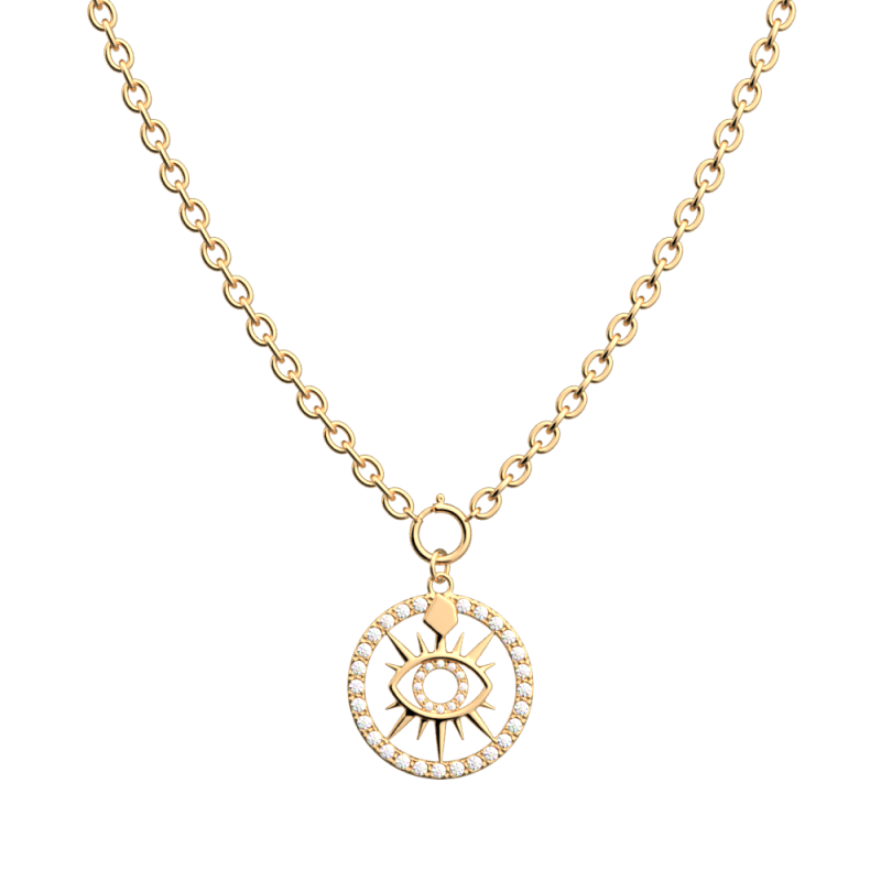 COLLIER OEIL FINITION DORÉE