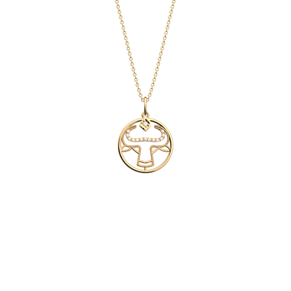 COLLIER ZODIAQUE TAUREAU FINITION DORÉE D20 MM