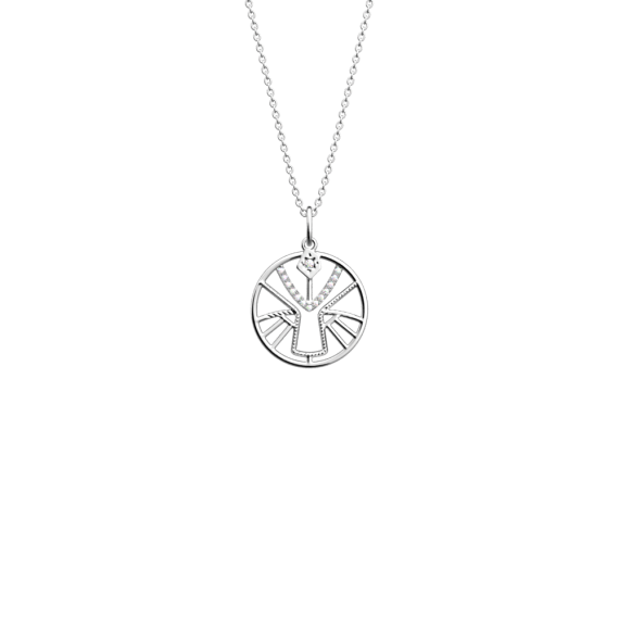 COLLIER ZODIAQUE LION FINITION ARGENTÉE D20 MM