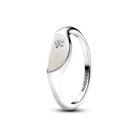 BAGUE CHEVALIÈRE DEMI-LUNE T52