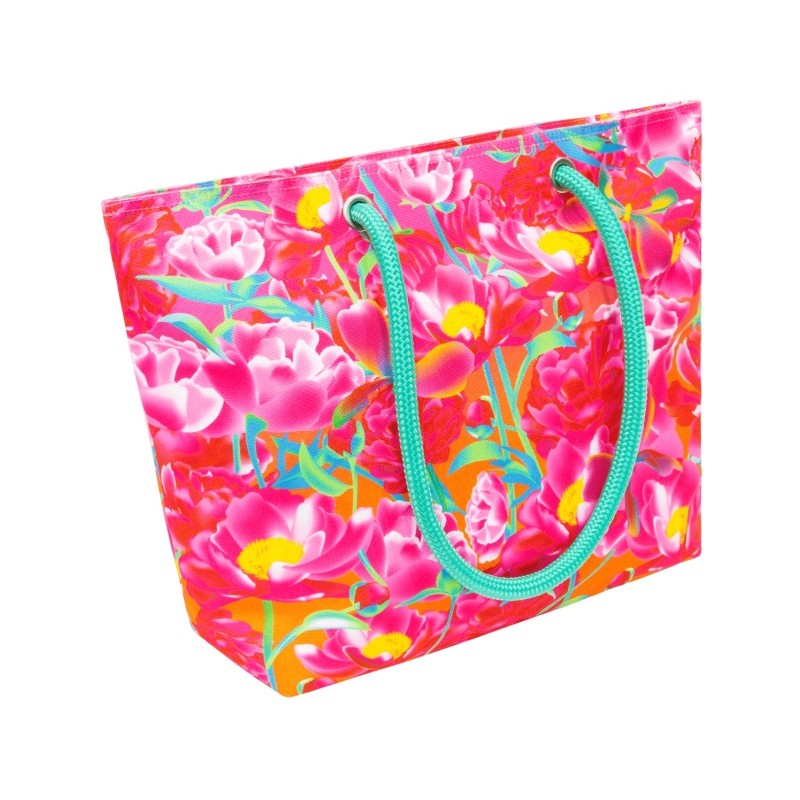 SAC CABAS AVEC ZIP PYLONES - AUBEPINE
