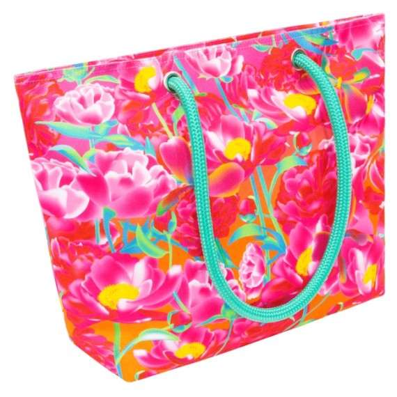 SAC CABAS AVEC ZIP PYLONES - AUBEPINE