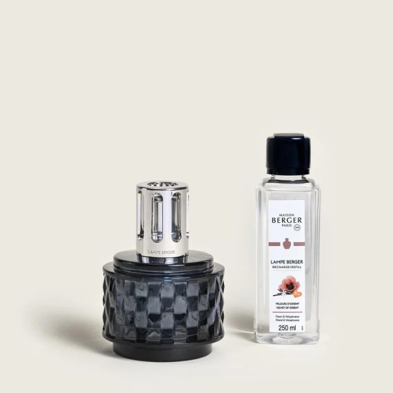 COFFRET LAMPE BERGER VARIATION GRIS PARFUM VELOURS D ORIENT
