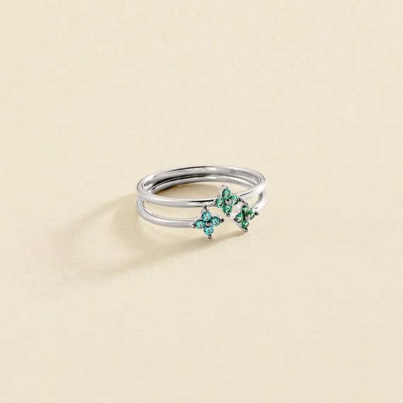 BAGUE DOUBLE BELOVED - ARGENTÉ T54