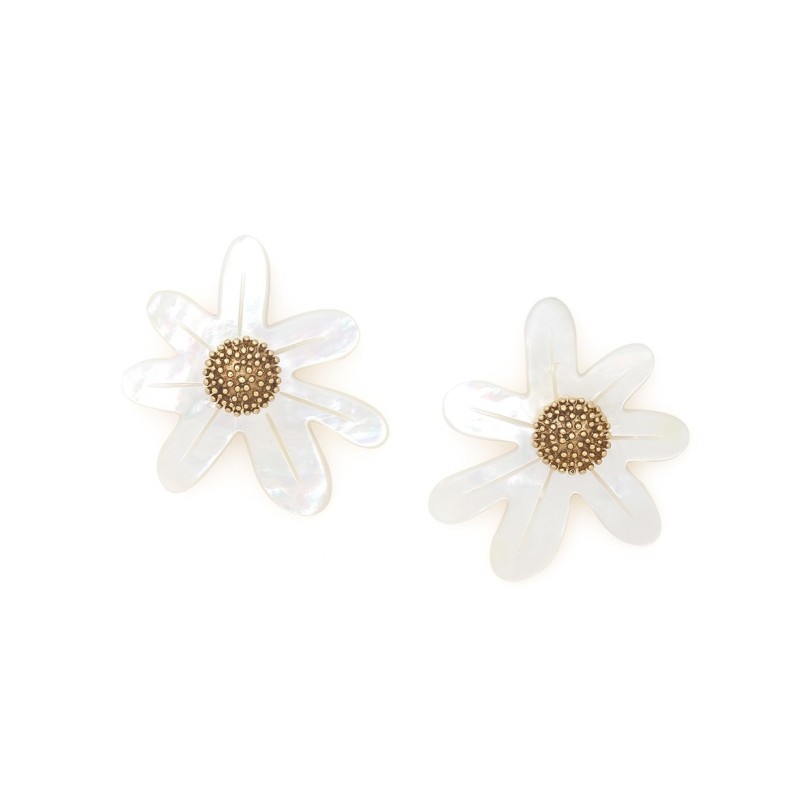MARGUERITE *BOUCLES D'OREILLES POUSSOIR GRANDE MARGUERITE