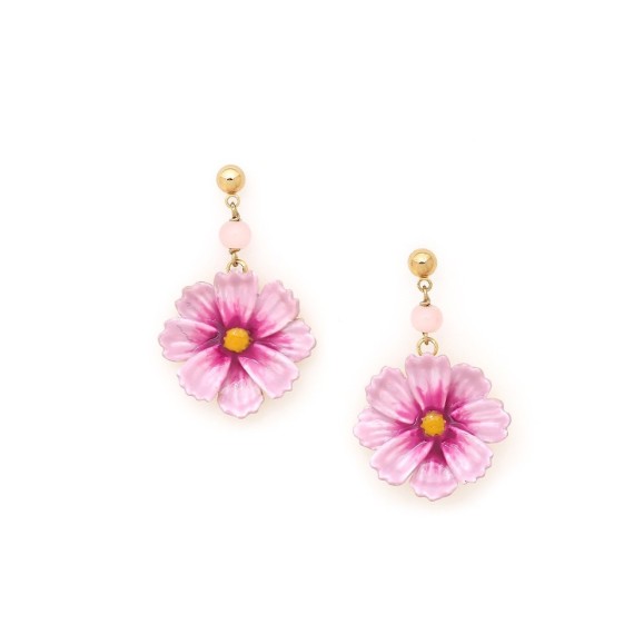 LOULOU BOUCLES D'OREILLES POUSSOIR PERLE ET COSMOS