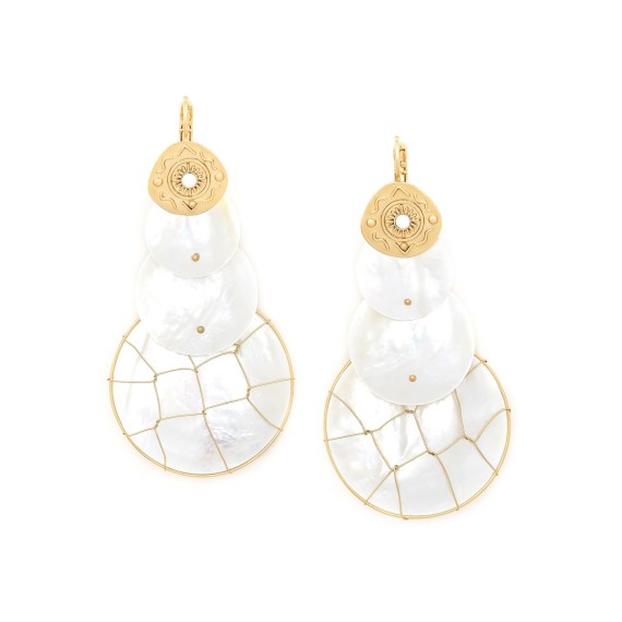 KIMBERLEY BOUCLES D'OREILLES DORMEUSES NACRE GRADUÉE
