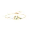 HANA BRACELET AJUSTABLE 3 FLEURS ET GOUTTE FACETTÉE