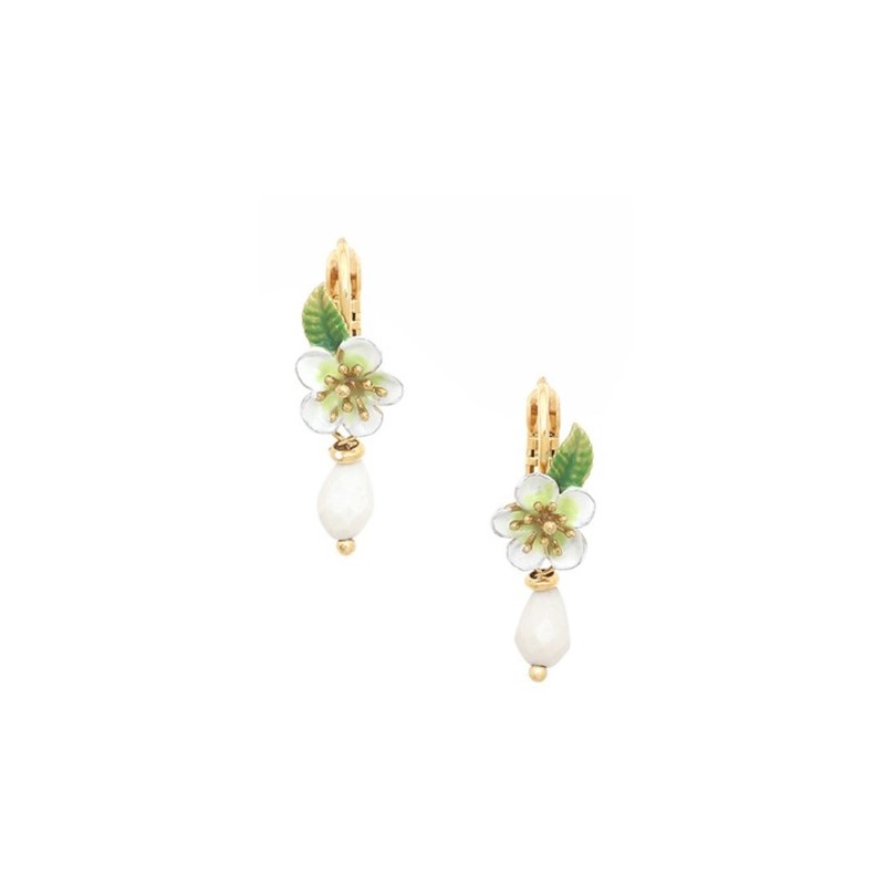 HANA BOUCLES D'OREILLES DORMEUSES MINI FLEUR BLANCHE