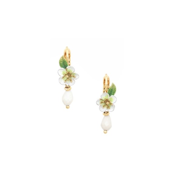 HANA BOUCLES D'OREILLES DORMEUSES MINI FLEUR BLANCHE
