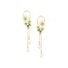 HANA BOUCLES D'OREILLES POUSSOIR 2 PAMPILLES CHAINE