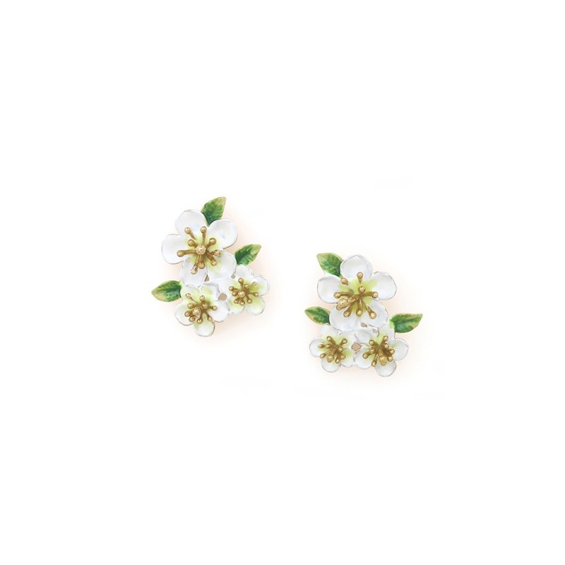 HANA *BOUCLES D'OREILLES POUSSOIR 3 FLEURS