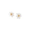 MARGUERITE BOUCLES D'OREILLES PUCES NACRE BLANCHE
