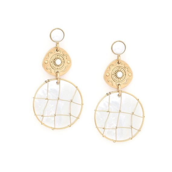 KIMBERLEY BOUCLES D'OREILLES POUSSOIR TOP PERLE D'EAU DOUCE