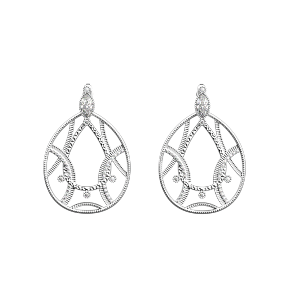 BOUCLES D OREILLES SULTANE FINITION ARGENTÉE