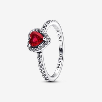 BAGUE COEUR ROUGE SURÉLEVÉ T58