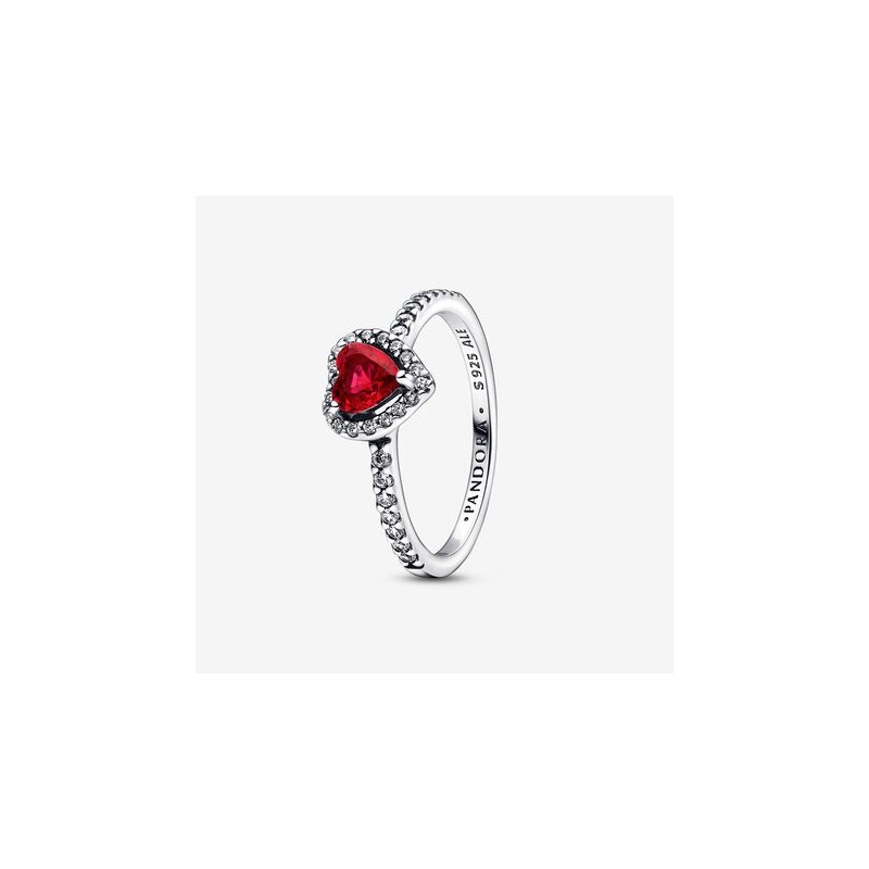 BAGUE COEUR ROUGE SURÉLEVÉ T58