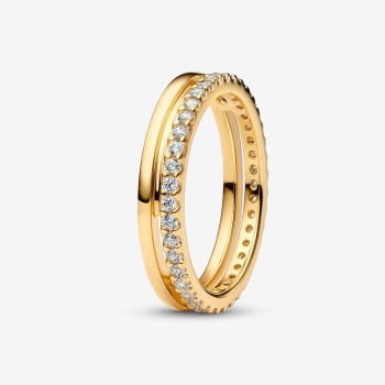 BAGUE ANNEAU DOUBLE DORÉE T52