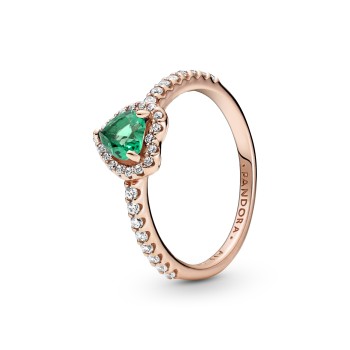BAGUE COEUR SURÉLEVÉ ROSÉE T58