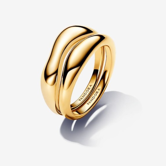 BAGUES SUPERPOSABLES DE FORME ORGANIQUE DORÉES T54