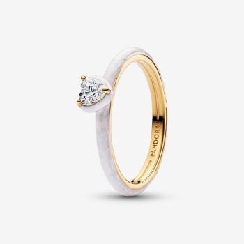 BAGUE COEUR CHAKRA BLANCHE T52