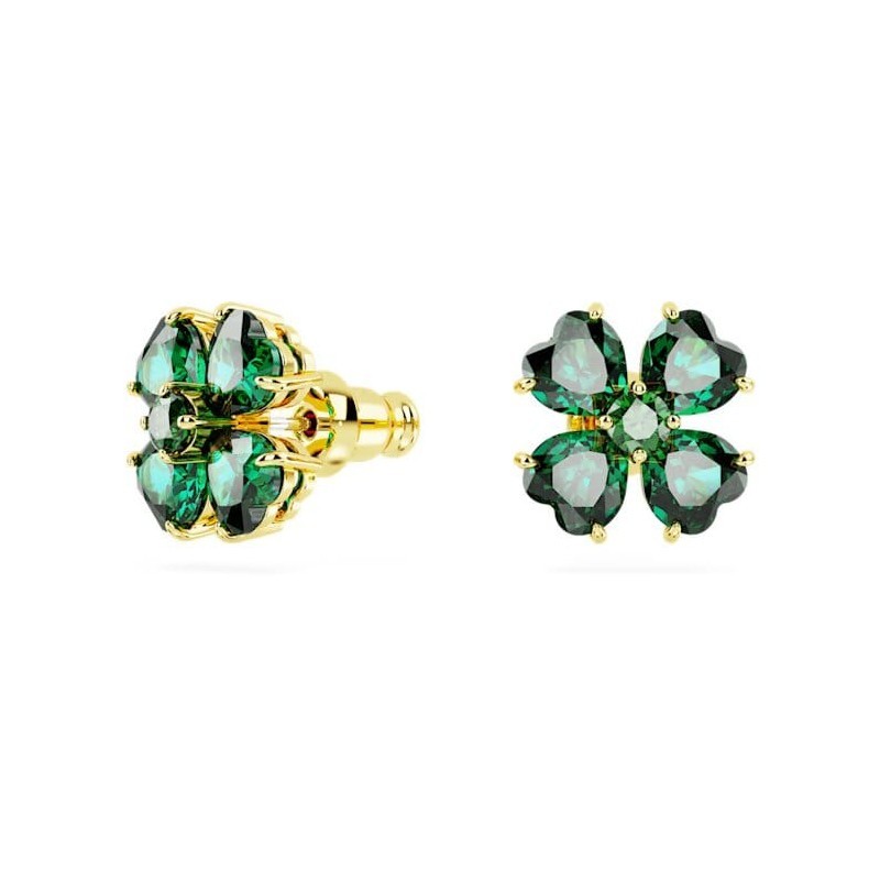 CLOUS D OREILLES TRÈFLE - DORÉ/VERT