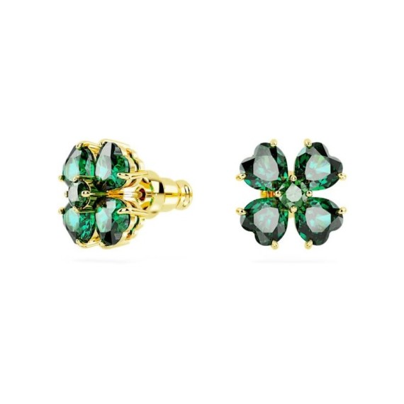 CLOUS D OREILLES TRÈFLE - DORÉ/VERT