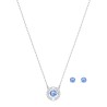 PARURE UNA COLLIER ET BOUCLES D OREILLES - ARGENTÉ/BLEU