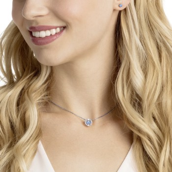 PARURE UNA COLLIER ET BOUCLES D OREILLES - ARGENTÉ/BLEU