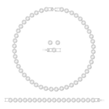 PARURE UNA ANGELIC BRACELET COLLIER ET BOUCLES D OREILLES - ARGENTÉ