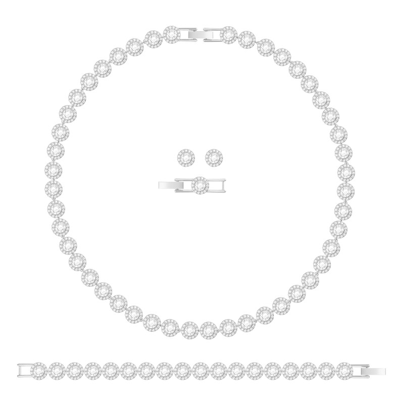 PARURE UNA ANGELIC BRACELET COLLIER ET BOUCLES D OREILLES - ARGENTÉ