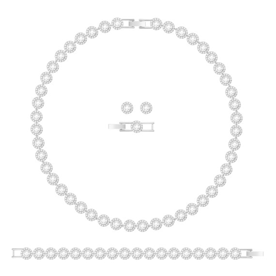 PARURE UNA ANGELIC BRACELET COLLIER ET BOUCLES D OREILLES - ARGENTÉ