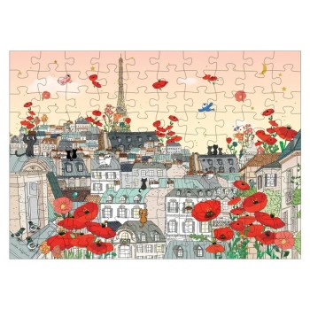 MINI PUZZLE PARIS EN FLEURS- 100 PIÈCES