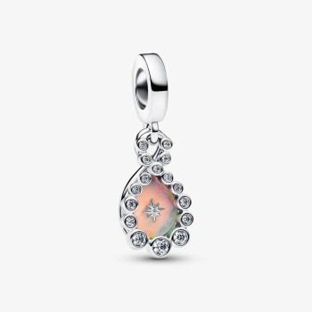 CHARM PENDANT DOUBLE SYMBOLE DE L INFINI OPALESCENT