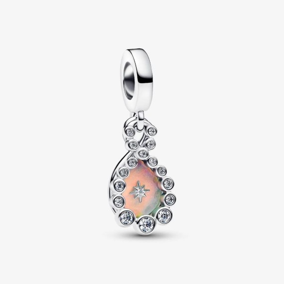 CHARM PENDANT DOUBLE SYMBOLE DE L INFINI OPALESCENT