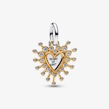 CHARM PENDANT DOUBLE COEUR ÉTINCELANT