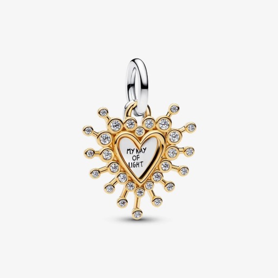 CHARM PENDANT DOUBLE COEUR ÉTINCELANT