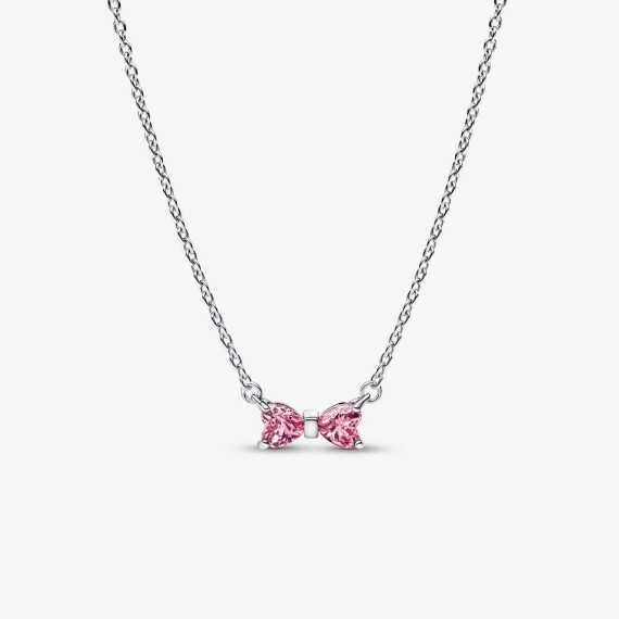 COLLIER À PENDENTIF NOEUD ROSE