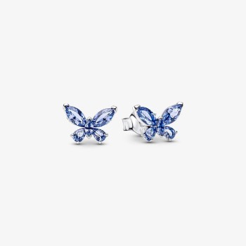 CLOUS D OREILLES PAPILLONS BLEUS