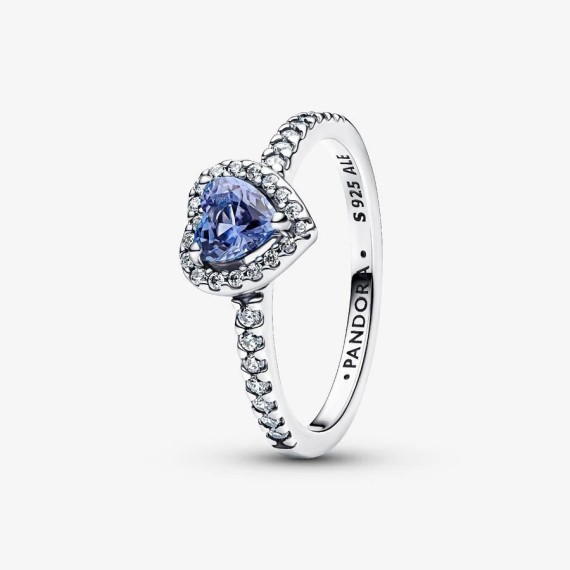 BAGUE COEUR SURÉLEVÉ BLEUET SCINTILLANT T50