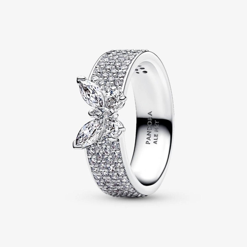 BAGUE COCKTAIL PAPILLON SCINTILLANT T54